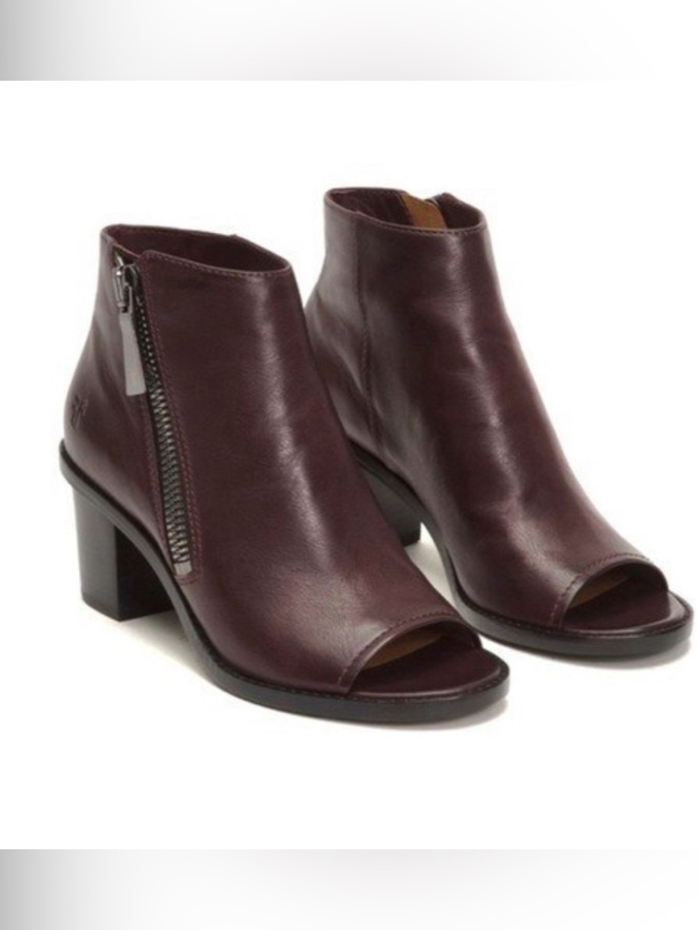 FRYE Brielle Zip Peep Bootie Sandals Heels leather luxury comfy 9.5
